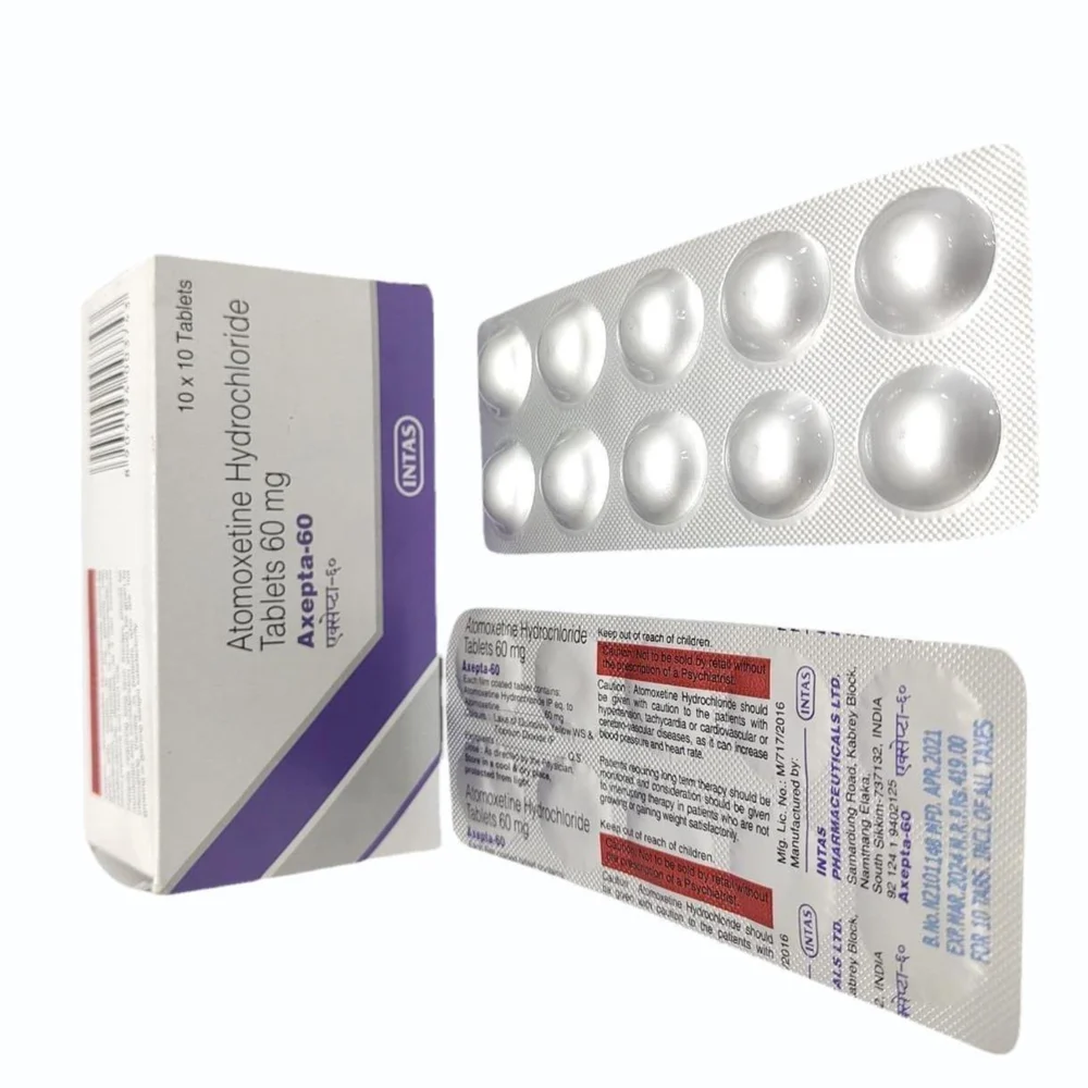 60 mg Axepta-60 Atomoxetine Hydrochloride Tablets