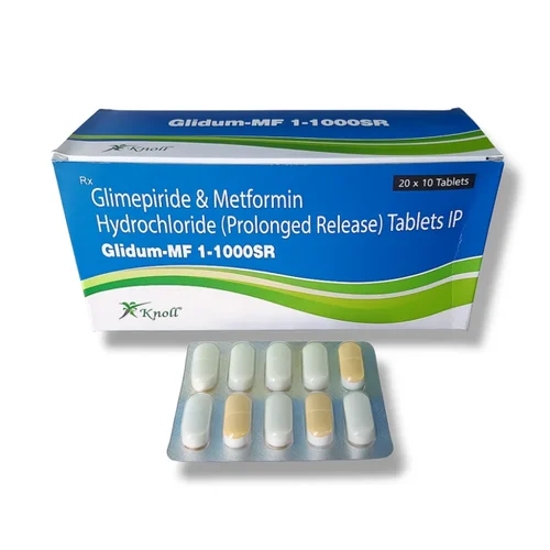 Glidum-MF 1-1000SR Glimepiride & Metformin Hydrochloride (Prolonged Release) IP Tablets