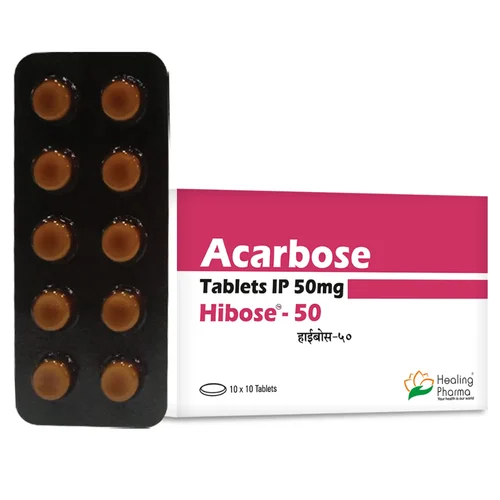 50 mg Hibose - 50 Acarbose IP Tablets