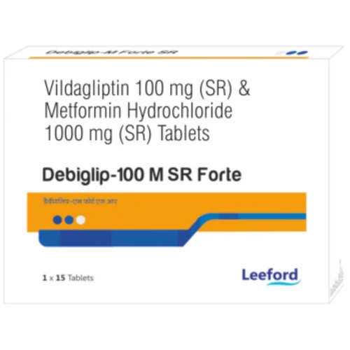 Debiglip-100 M SR Forte Vildagliptin 1000 mg (SR) & Metformin Hydrochloride 1000 mg (SR) Tablets