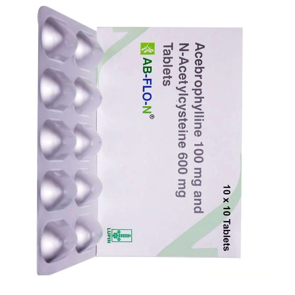 AB-FLO-N Acebrophylline 100 mg and N-Acetylcysteine 600 mg Tablets