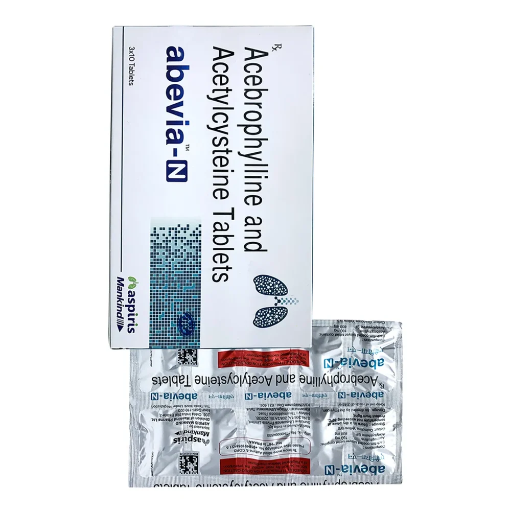 abevia-N Acebrophylline and Acetylcysteine Tablets