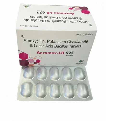 Aeromox LB 625 Amoxycillin, Potassium Clavulanate & Lactic Acid Bacillus Tablets