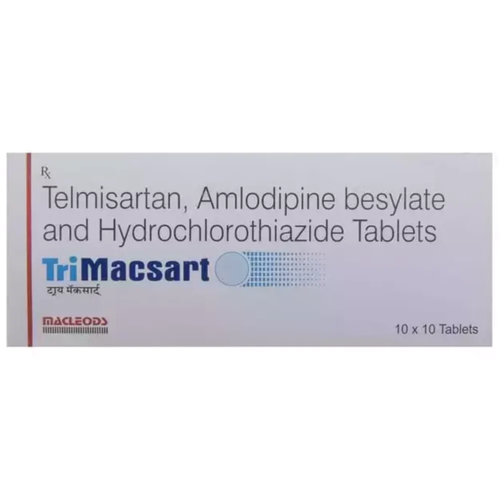 TriMacsart Telmisartan, Amlodipine besylate and Hydrochlorothiazide Tablets