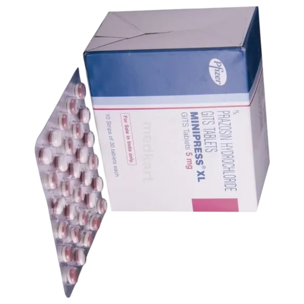 5 mg MINIPRESS XL PRAZOSIN HYDROCHLORIDE GITS TABLETS