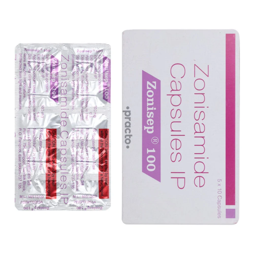 100 mg Zonisep 100 Zonisamide IP Capsules