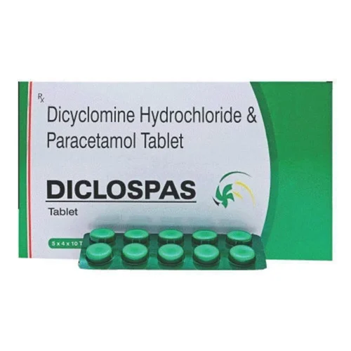 DICLOSPAS Dicyclomine Hydrochloride & Paracetamol Tablet