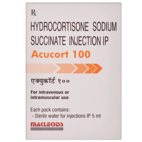 100 mg Acucort 100 HYDROCORTISONE SODIUM SUCCINATE IP INJECTION