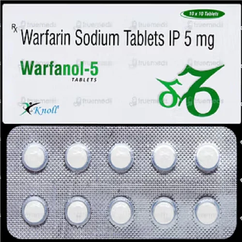 5 mg Warfanol-5 Warfarin Sodium IP Tablets