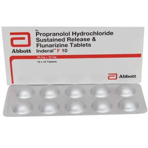 10 mg Inderal F 10 Propranolol Hydrochloride Sustained Release & Flunarizine Tablets