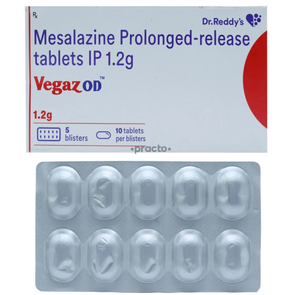 Vegaz OD Mesalazine Prolonged-release IP tablets 1.2g