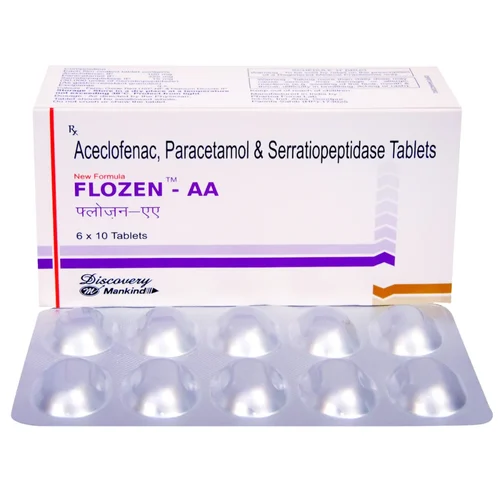 FLOZEN - AA Aceclofenac, Paracetamol & Serratiopeptidase Tablets
