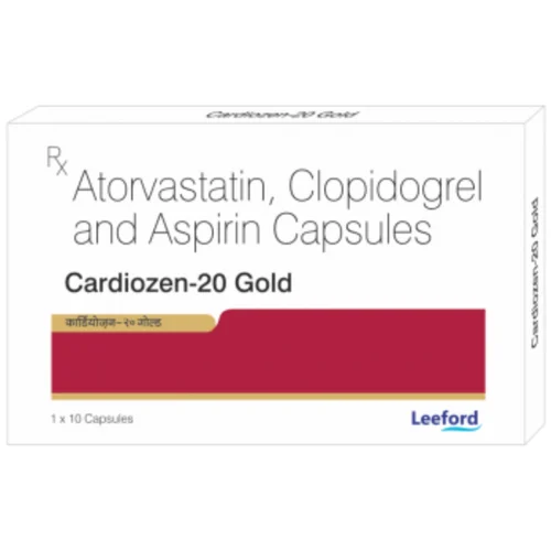 20 mg cardiozen-20 Gold Atorvastatin, Clopidogrel and Aspirin Capsules