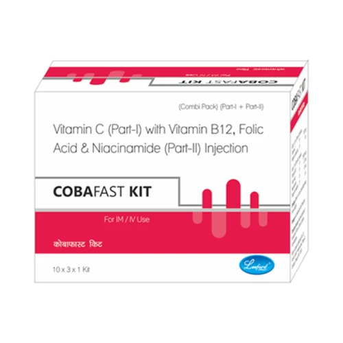 COBAFAST KIT Vitamin C (Part-I) with Vitamin B12, Folic Acid & Niacinamide (Part-II) Injection