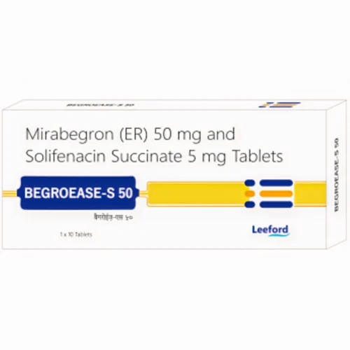 BEGROEASE-S 50 Mirabegron (ER) 50 mg and Solifenacin Succinate 5 mg Tablets - Available in India